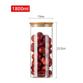 empty mini high quality clear glass spice storage jar with bamboo cork lid  BJ-407A